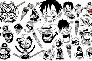 monkey d. Luffy eating icecream tattoo idea