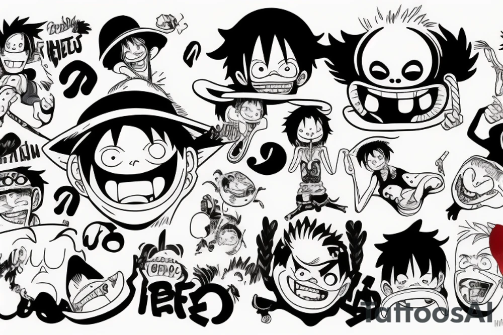 monkey d. Luffy eating icecream tattoo idea