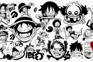 monkey d. Luffy eating icecream tattoo idea