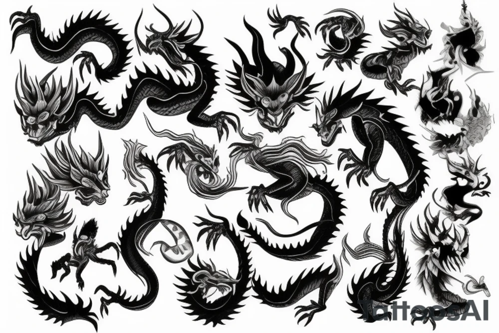 neo japanese style tattoo, which suits to dragon tattoo tattoo idea