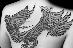 dragon fly tattoo but each wing spells out a name tattoo idea