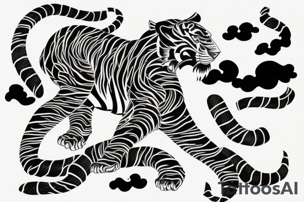 neo japanese tiger tattoo idea