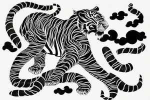 neo japanese tiger tattoo idea
