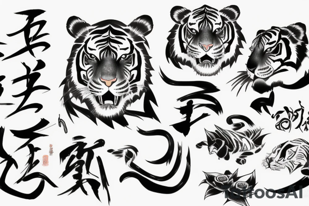 neo japanese tiger tattoo idea