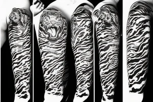 neo japanese detailed tiger tattoo idea