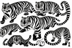 neo japanese detailed tiger tattoo idea