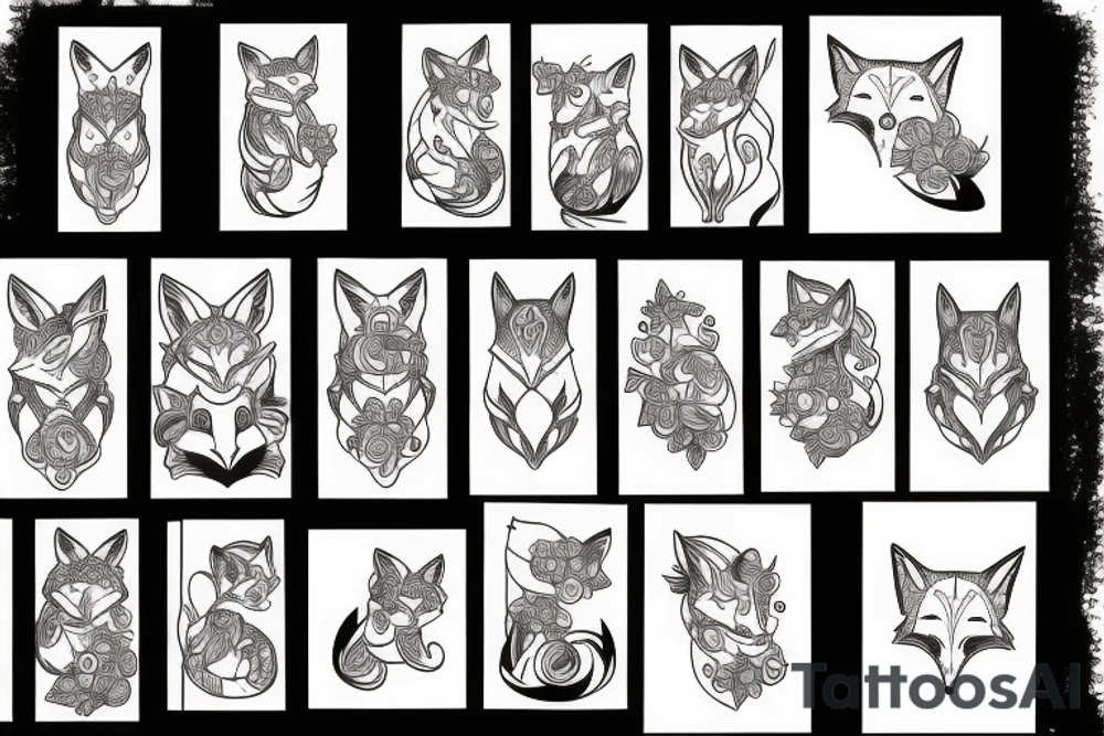 full size fox tattoo idea