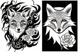 full size detailed fox tattoo idea