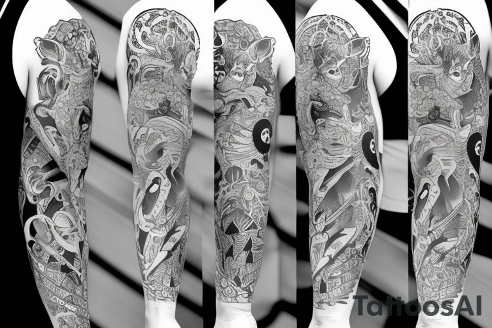 fox tattoo sleeve tattoo idea