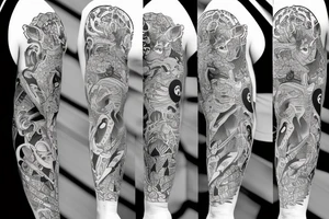 fox tattoo sleeve tattoo idea