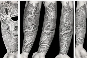 fox tattoo sleeve tattoo idea