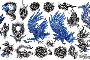 A blue fenix tattoo idea