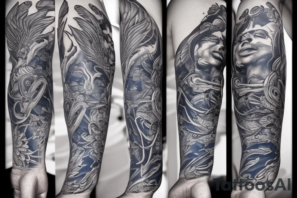 A blue fenix tattoo idea