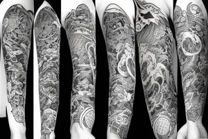 fox tattoo sleeve neo japanese tattoo idea