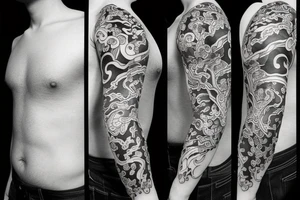 fox tattoo sleeve neo japanese tattoo idea