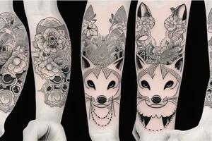 fox tattoo sleeve transist to geisha tattoo tattoo idea