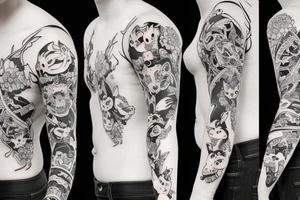 fox tattoo sleeve transist to geisha tattoo tattoo idea