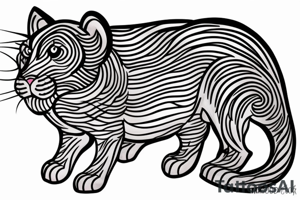 A water tiger representing the birth of my son and personal growth tattoo idea