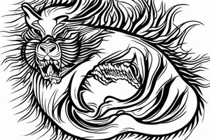 A fierce water tiger representing the birth of my son and personal growth tattoo idea