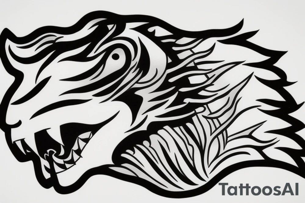 A fierce water tiger representing the birth of my son and personal growth tattoo idea