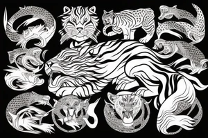 A fierce water tiger representing the birth of my son and personal growth tattoo idea