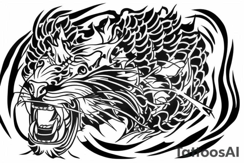 A fierce water tiger representing the birth of my son and personal growth tattoo idea