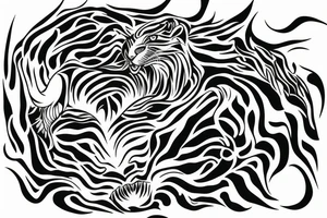 A fierce water tiger representing the birth of my son and personal growth tattoo idea