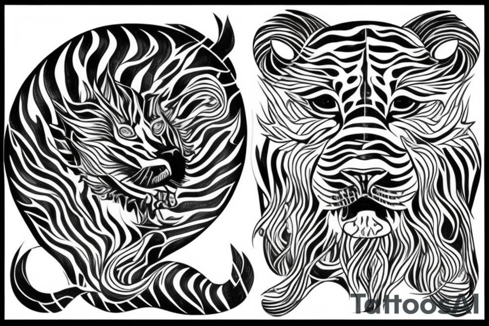 A fierce water tiger representing the birth of my son and personal growth tattoo idea