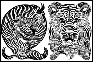 A fierce water tiger representing the birth of my son and personal growth tattoo idea