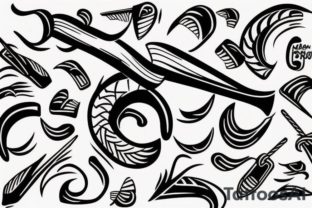 Robber throwing boomerang tattoo idea