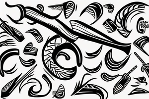 Robber throwing boomerang tattoo idea