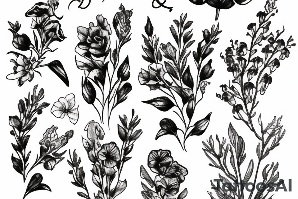 snapdragon flower tattoo idea