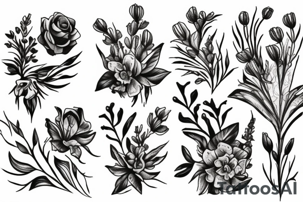 snapdragon flower tattoo idea
