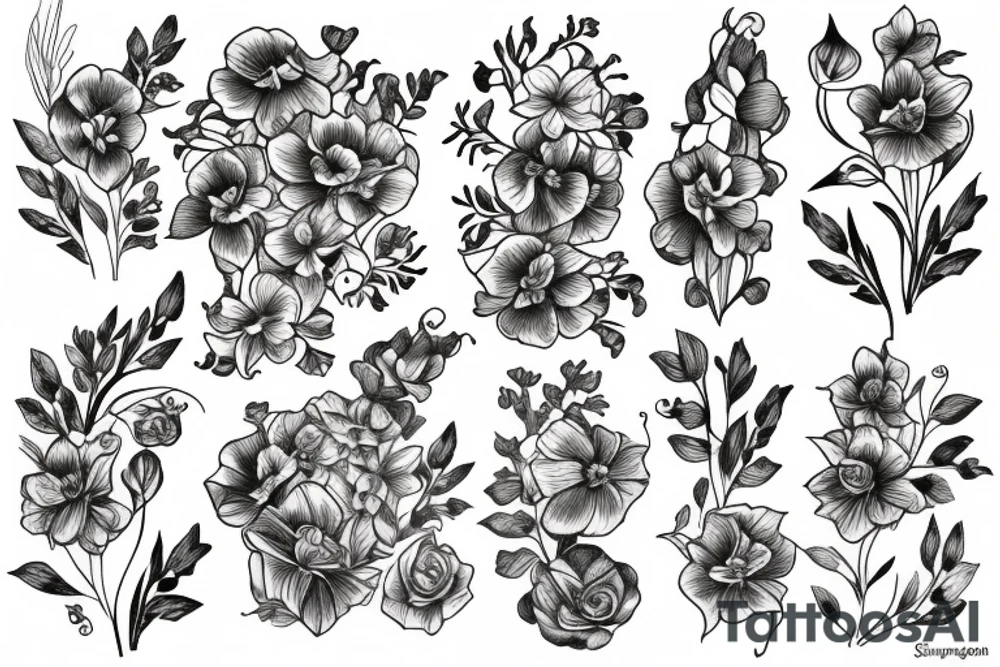snapdragon flower tattoo idea