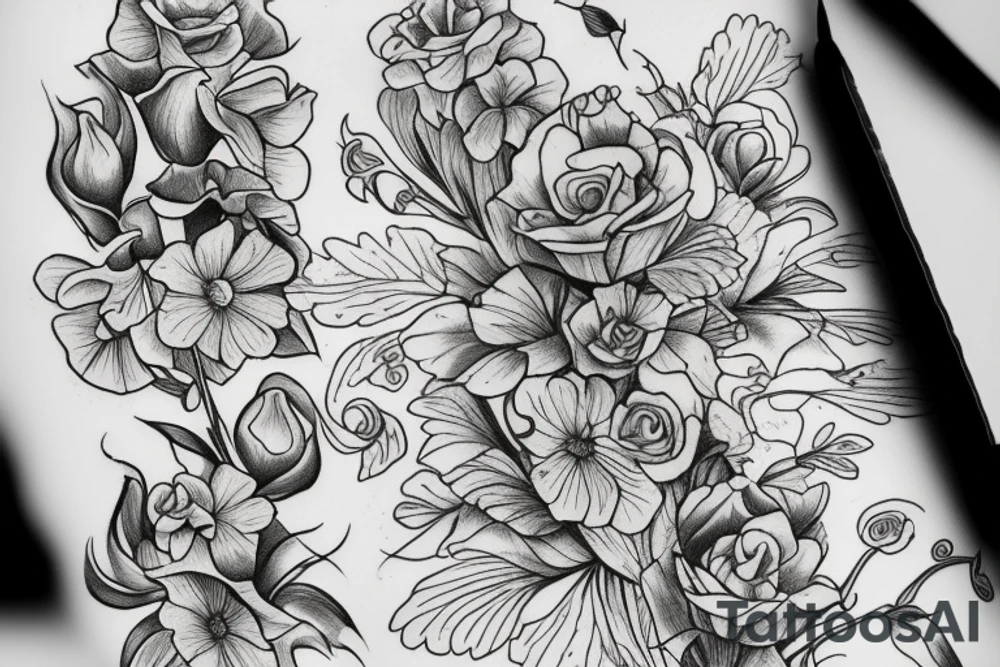 snapdragon flower tattoo idea