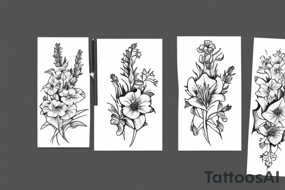 snapdragon flower tattoo idea