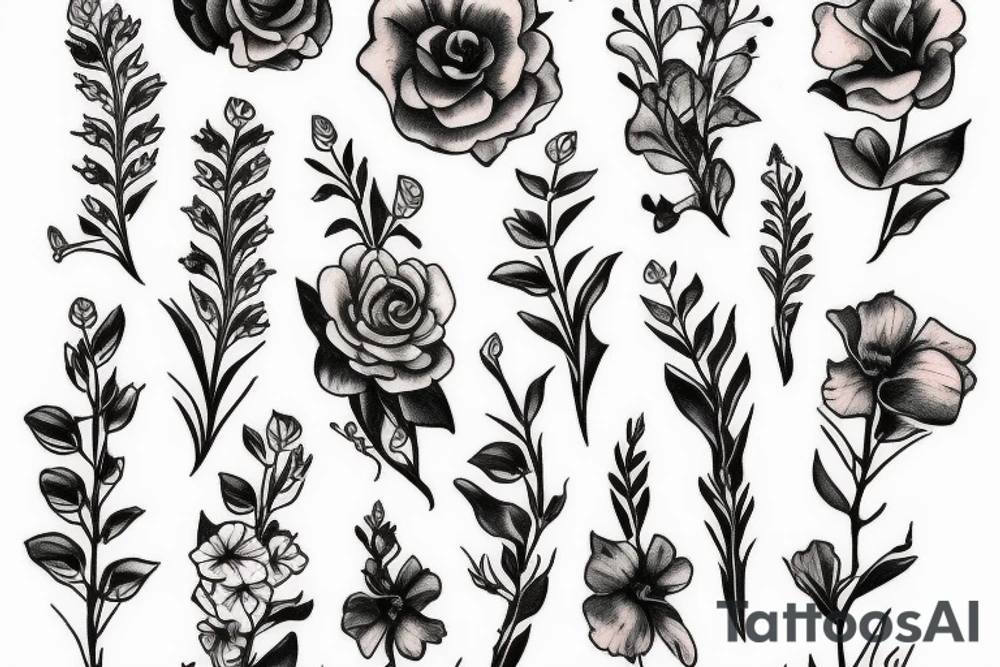 snapdragon flower tattoo idea