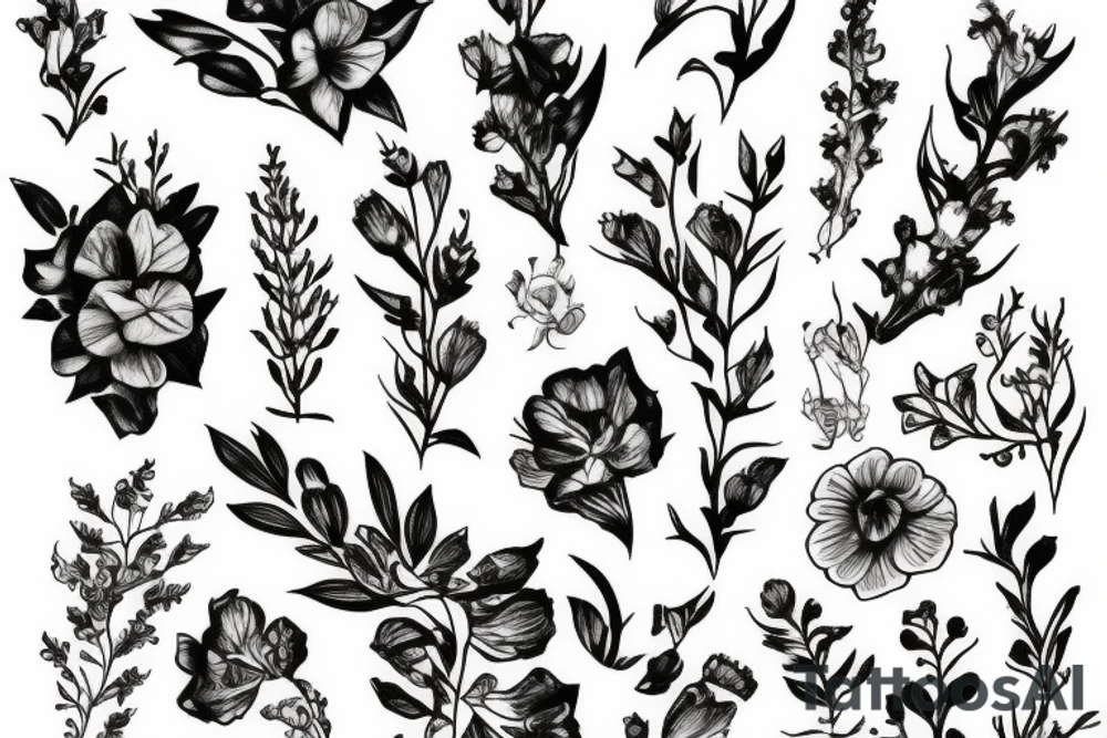 snapdragon flower tattoo idea