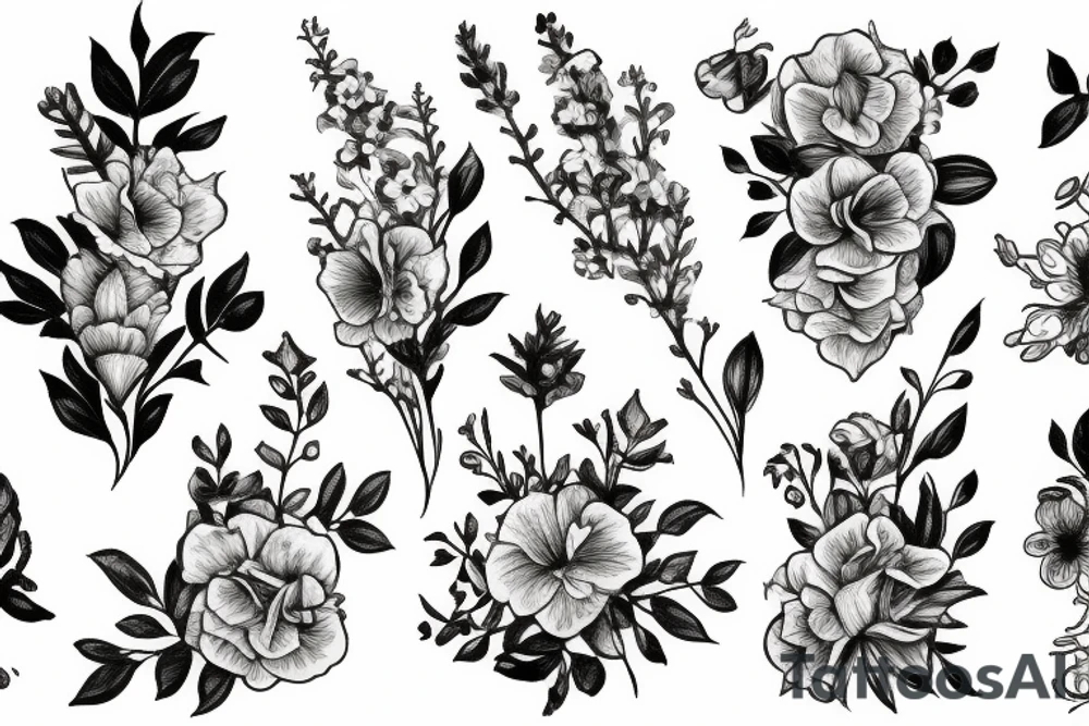 snapdragon flower tattoo idea