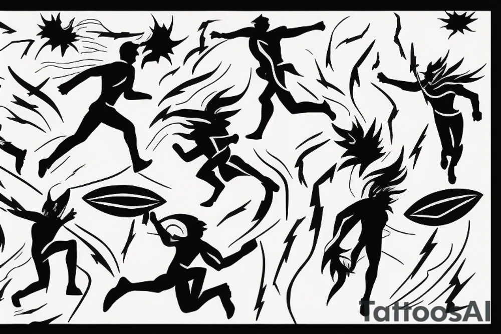 Lightning Bolt creating a running silhouette tattoo idea