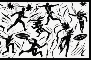 Lightning Bolt creating a running silhouette tattoo idea