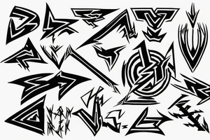 Lightning Bolt and Ax and Comback tattoo idea