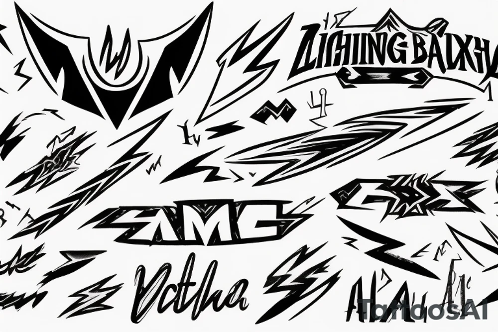 Lightning Bolt and Ax and Comback tattoo idea