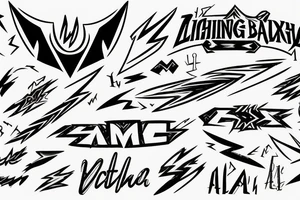 Lightning Bolt and Ax and Comback tattoo idea