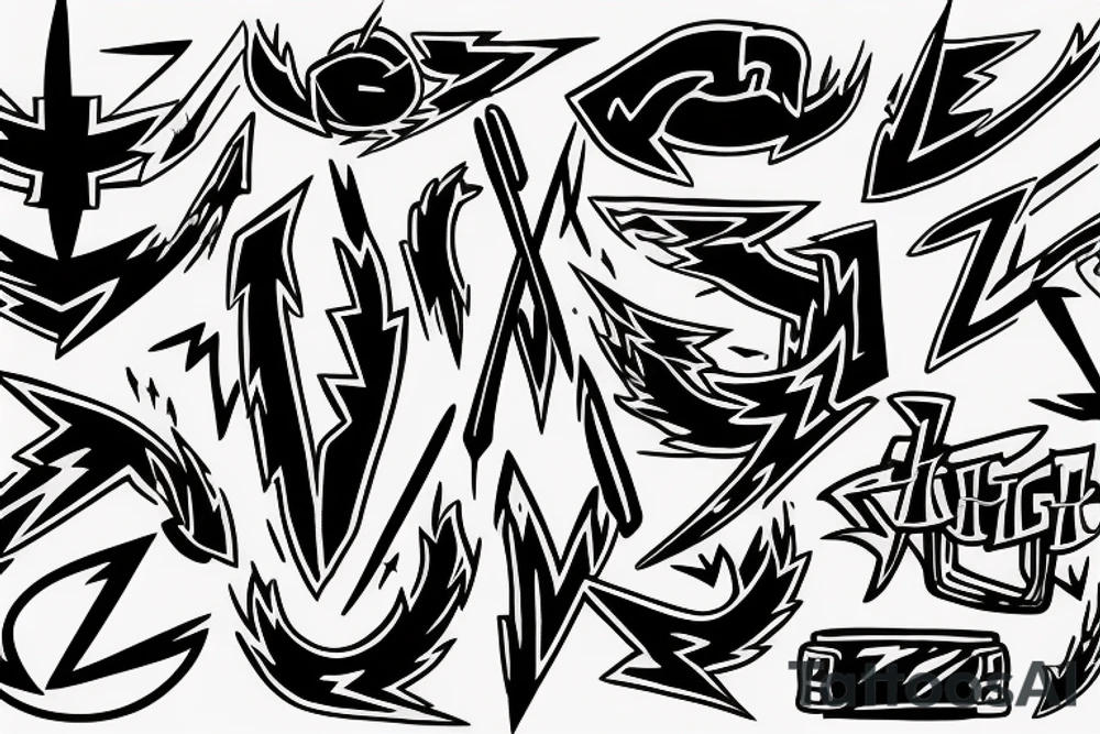 Lightning Bolt and Ax and Comeback tattoo idea