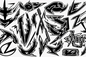 Lightning Bolt and Ax and Comeback tattoo idea