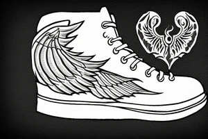 Winged Shoe and Fire tattoo idea