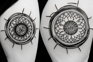 Stopwatch with the sun tattoo idea