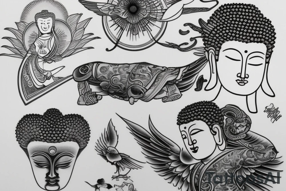A combination of Asia (Buddha) and my passion for flying airplanes tattoo idea