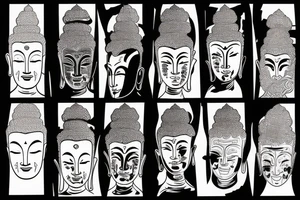 Asian Buddha, Japanese Warrior and Geisha tattoo idea